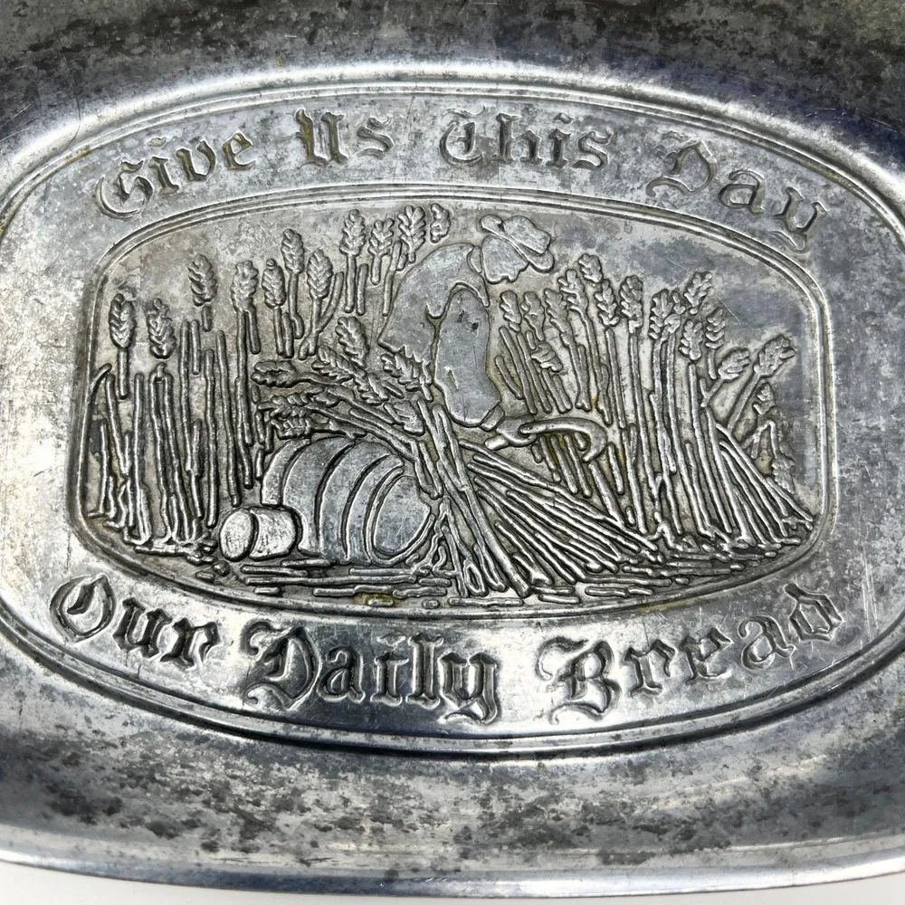 Vintage Pewter Bread Tray 